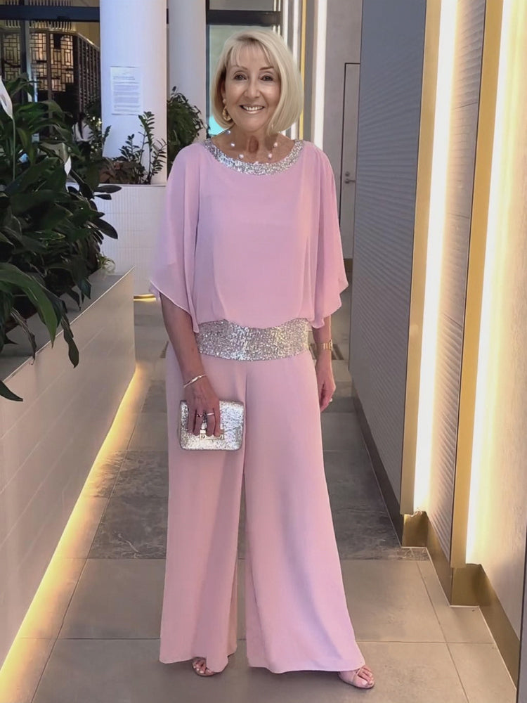 Abito tunica con paillettes rosa taglie forti