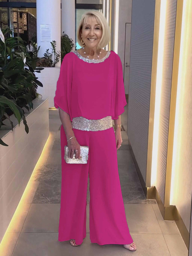 Abito tunica con paillettes rosa taglie forti