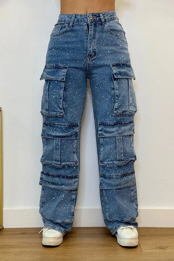 Jeans J-Diamond™️ Donna - Gamba Larga con Strass