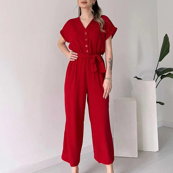 Tuta Casual Positano™️ - da donna con scollo a V e maniche corte