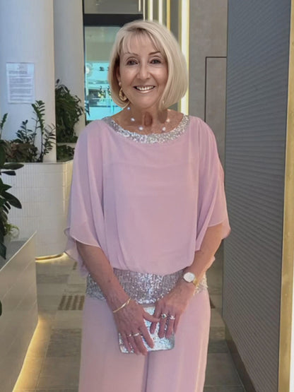 Abito tunica con paillettes rosa taglie forti