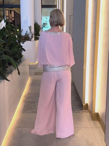 Abito tunica con paillettes rosa taglie forti