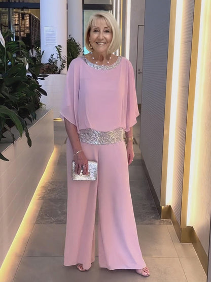 Abito tunica con paillettes rosa taglie forti
