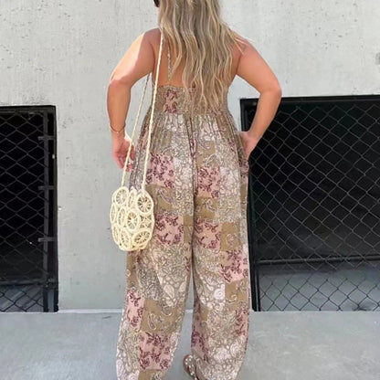Tuta ampia con stampa patchwork Cooper              Authenticity and Style: Vintage Tank Top Jumpsuit
