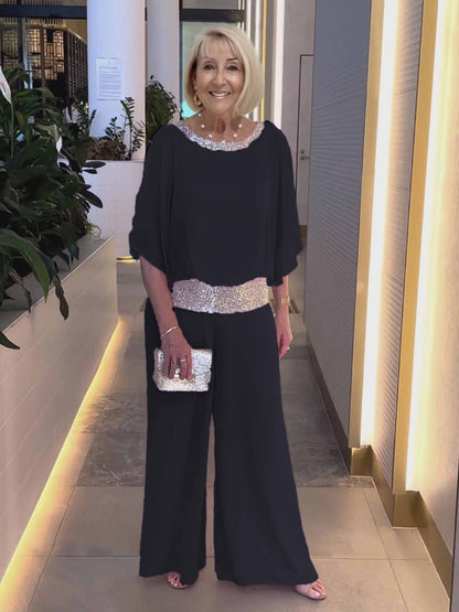 Abito tunica con paillettes rosa taglie forti