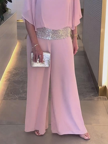 Abito tunica con paillettes rosa taglie forti