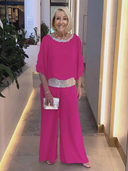 Abito tunica con paillettes rosa taglie forti