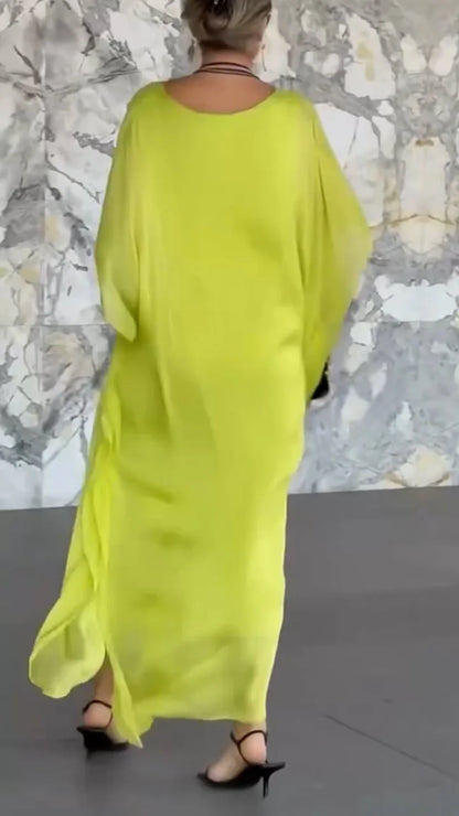 Abito casual ampio finto in due pezzi con scollo a V da donna