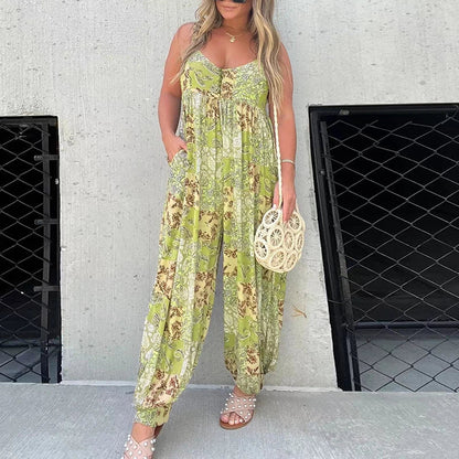 Tuta ampia con stampa patchwork Cooper              Authenticity and Style: Vintage Tank Top Jumpsuit