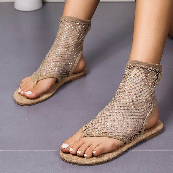 AuraChic✨- Sandali in rete Scintillante con Strass