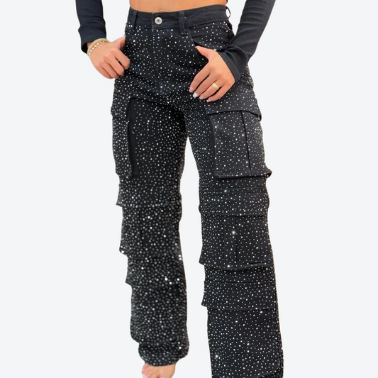 Jeans J-Diamond™️ Donna - Gamba Larga con Strass